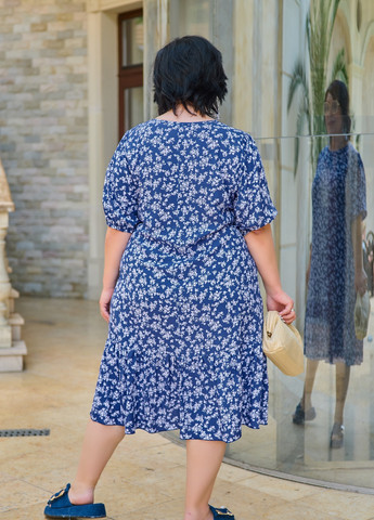 Синее кэжуал сукня Minova с цветочным принтом