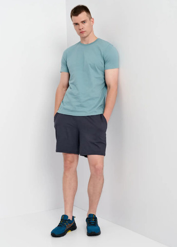 Серо-голубая футболка мужская с коротким рукавом Роза