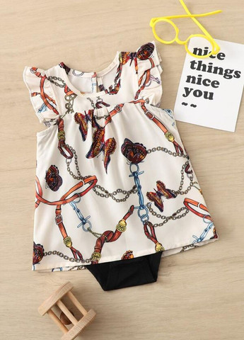 Комбінована плаття-боді baby chain & butterfly з рюшами та оздобленням SHEIN (259811799)