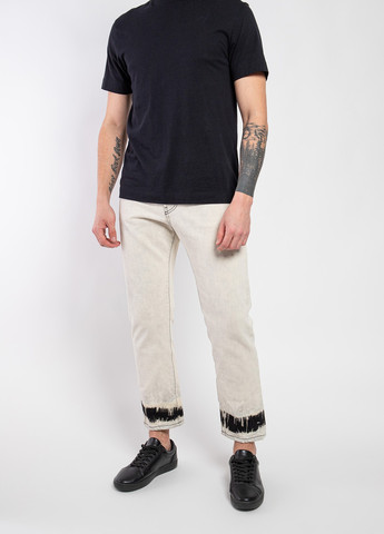 Бежевые демисезонные укороченные джинсы молочного оттенка MSGM