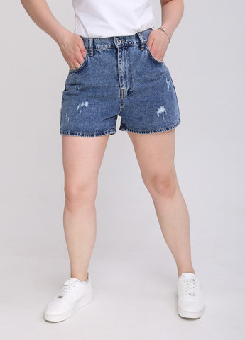 Шорти джинсові жіночі сині варені Cracpot mom (259815973)