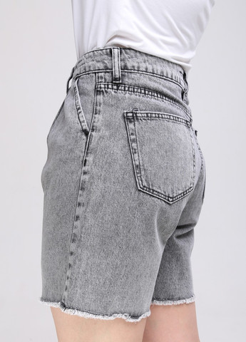 Шорты джинсовые женские серые с защипами Cracpot бермуды (259815975)