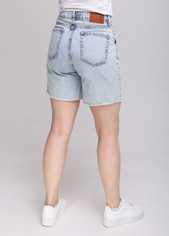 Шорты джинсовые женские голубые с защипами Cracpot Бермуды (259815970)