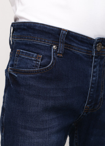 Синие демисезонные слим джинсы мужские синие зауженные Slim Coockers