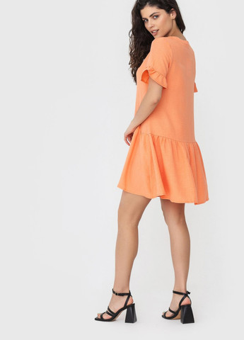 Оранжевое кэжуал платье casu Garne однотонное