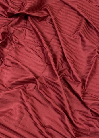 Комплект постельного белья Satin Stripe Bordo бордовый 100% хлопок 220х180 см No Brand (259942479)