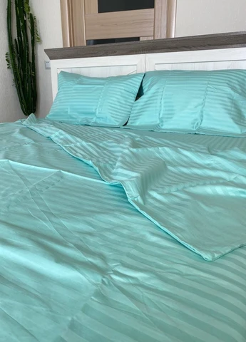 Комплект постільної білизни Satin Stripe Tiffany тіфані 100% бавовна 220х180 см No Brand (259942520)