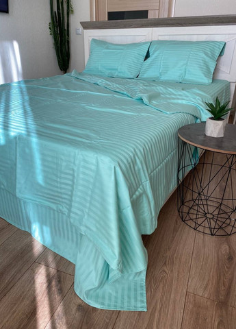 Комплект постельного белья Satin Stripe Tiffany тиффани 100% хлопок 220х180 см No Brand (259942520)