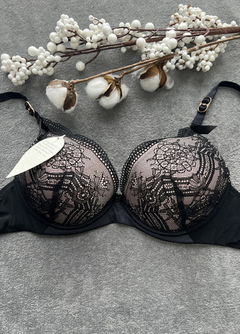 Чорний бюстгальтер роксолана 3d з масажним гелевим потрійним пуш ап 3см 80c 85c 90с чорний No Brand