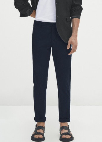 Синие классические демисезонные брюки Massimo Dutti