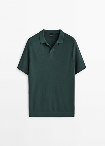 Зеленая футболка-поло для мужчин Massimo Dutti