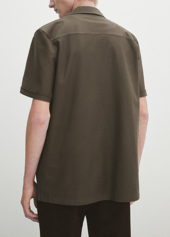 Оливковковая (хаки) повседневный рубашка Massimo Dutti