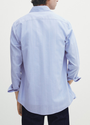 Голубой классическая рубашка Massimo Dutti