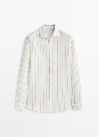 Молочная классическая рубашка Massimo Dutti