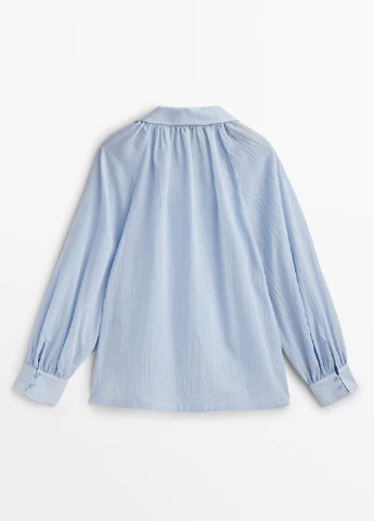 Голубая блузка Massimo Dutti