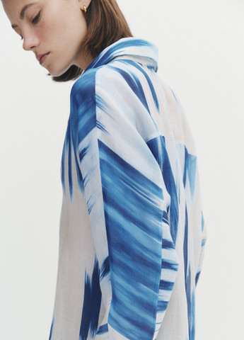 Комбинированное повседневный платье Massimo Dutti с абстрактным узором