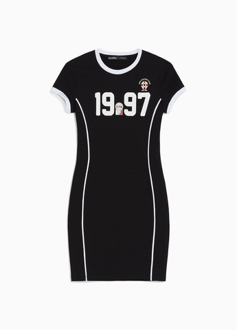 Черное спортивное платье Bershka с надписью