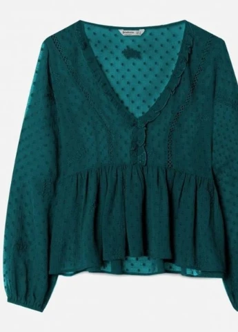 Зелена блуза Stradivarius