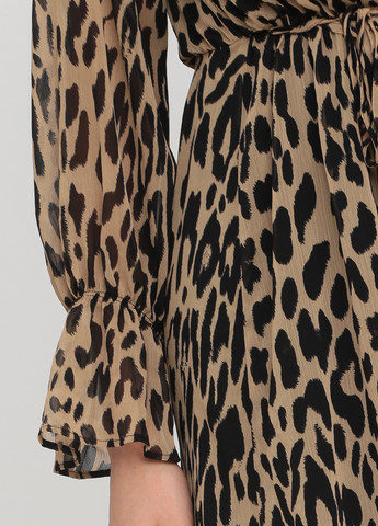 Коричневое кэжуал платье Banana Republic леопардовый