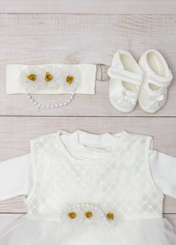 Белый демисезонный комплект для дівчинки "святковий" білий (2343-v2) No Brand