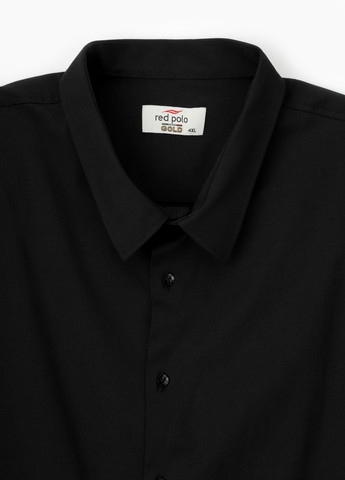 Черная повседневный рубашка однотонная Redpolo