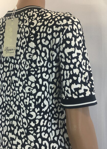 Черно-белое кэжуал платье No Brand с абстрактным узором