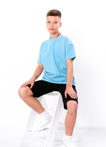 Блакитна літня футболка хлопчика (підліткова) блакитний носи своє (6263-057-v12) Носи своє