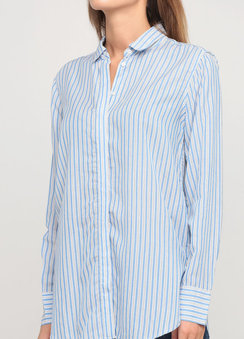 Голубой кэжуал рубашка в полоску Banana Republic