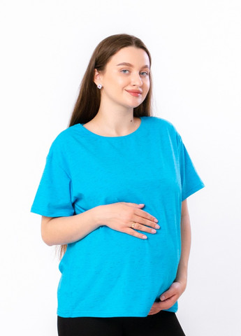 Бирюзовая летняя футболка для вагітних та годуючих мам бірюзовий носи своє (8355-070-v3) с коротким рукавом Носи своє
