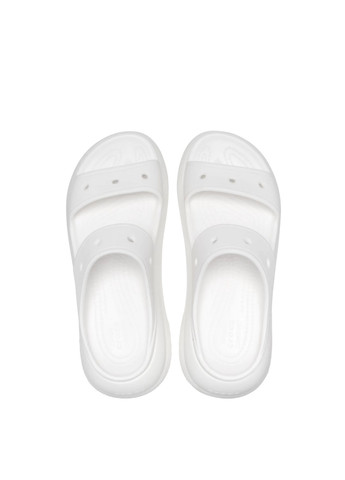 Белые сандалии на высокой платформе Crocs на высоком каблуке