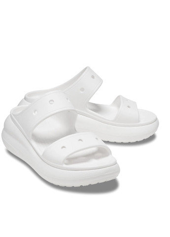 Белые сандалии на высокой платформе Crocs на высоком каблуке