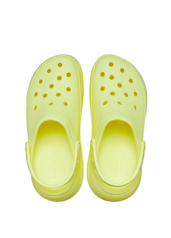 Желтые сабо на высокой платформе Crocs на высоком каблуке
