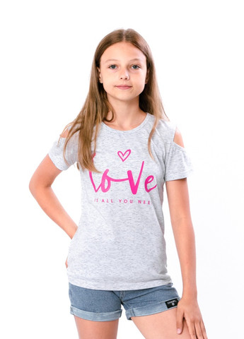 Серая летняя футболка для дівчинки сірий носи своє (6147-070-33-v1) Носи своє