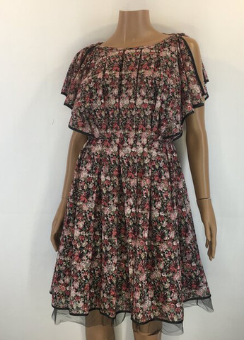 Комбинированное праздничный платье с пышной юбкой Mangano с цветочным принтом