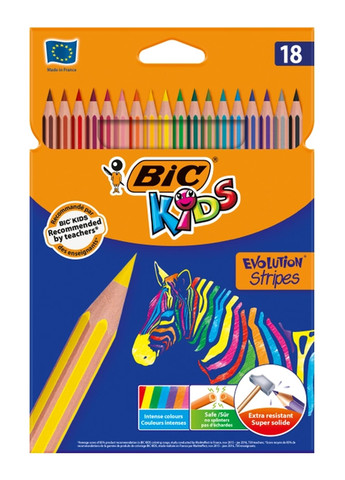 Карандаши цветные Evolution Stripes 18 цветов Bic 3086123499126 (259967226)