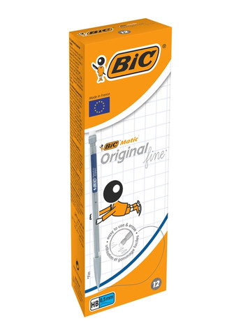 Набір механічних олівців Matic Original Fine 0.5 мм HB з гумкою 12 шт Bic 3086126604589 (259967231)