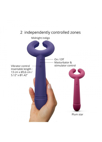 Вибратор для пар PLEASE ME - MIDNIGHT INDIGO с тремя моторами, гибкий Love To Love (259968898)