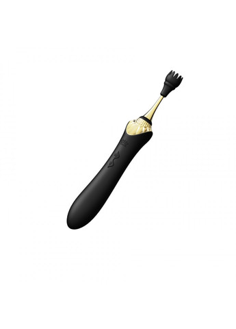 Вагінально-кліторальний вібратор — Bess Obsidian Black, мультифункціональний із насадками Zalo (259968851)