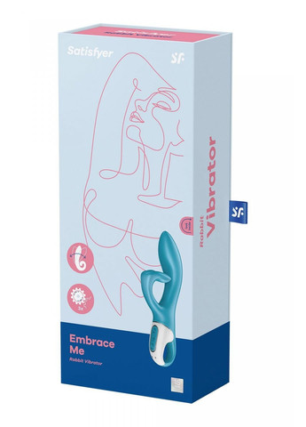 Вібратор кролик із потрійним відростком Embrace me Turquoise, 2 мотори, діаметр 3,6 см Satisfyer (259968660)