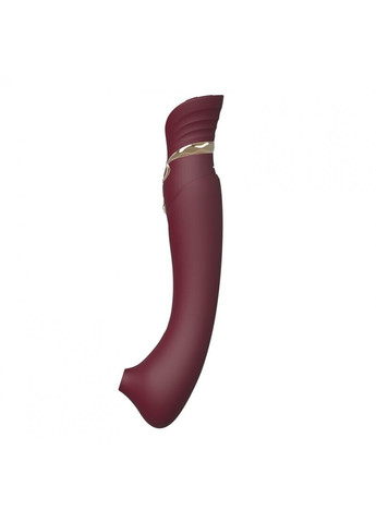 Смартвібратор 3в1 - Queen Wine Red, пульсуюча перлина і вакуум, кристал Swarovski Zalo (259968859)