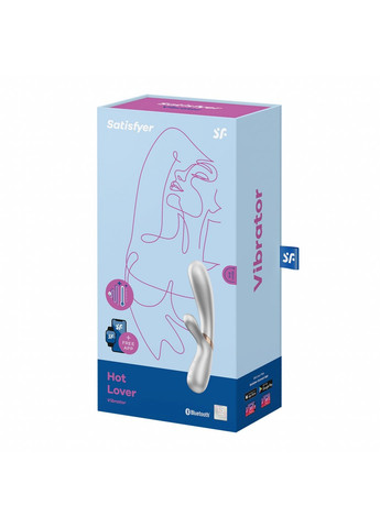 Смарт вибратор-кролик с подогревом Hot Lover Silver Satisfyer (259968708)