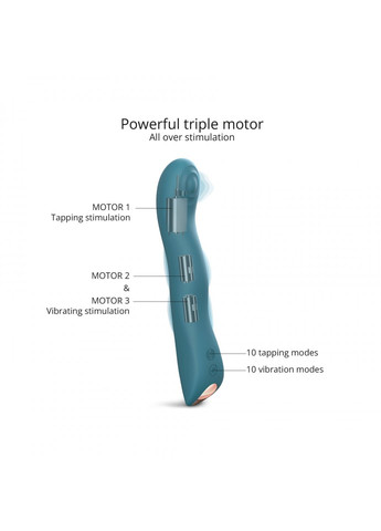 Вібратор SWAP - TEAL ME, з пульсівною перлиною для точки G, 3 мотори, гнеться Love To Love (259968892)