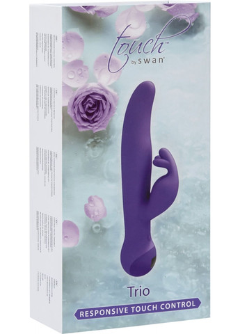 Вібратор-кролик з сенсорним управлінням і ротацією Touch by - Trio Purple Swan (259968523)