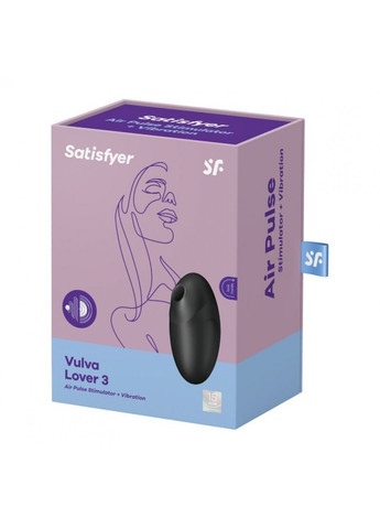Вакуумный стимулятор Vulva Lover 3 Black Satisfyer (259968581)