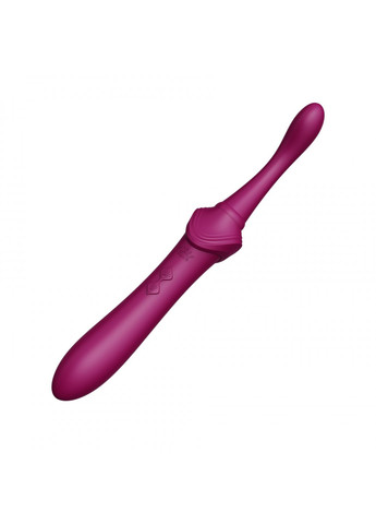 Вагінально-кліторальний вібратор — Bess Velvet Purple, мультифункціональний із насадками Zalo (259968838)