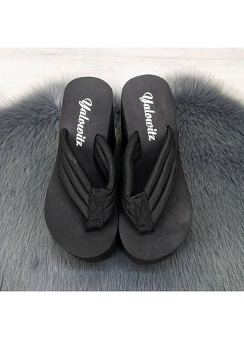 Черные повседневные вьетнамки женские мягкие на высокой платформе Fashion