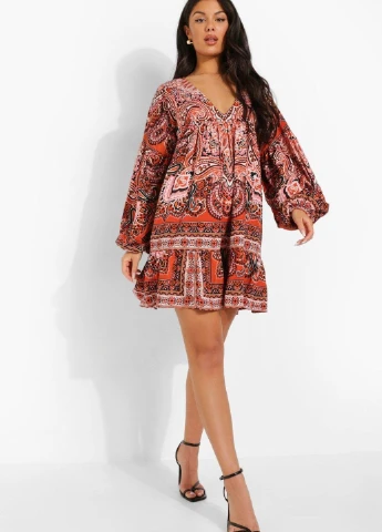 Коричневое платье Boohoo