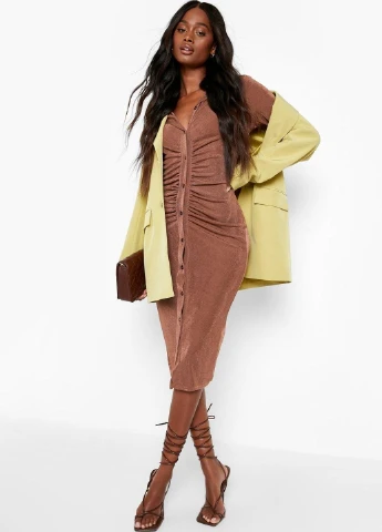 Коричневое платье Boohoo