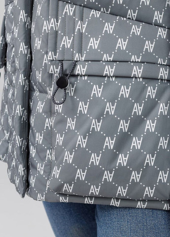 Серая демисезонная куртка-пуховик автоледи duvetti Lora