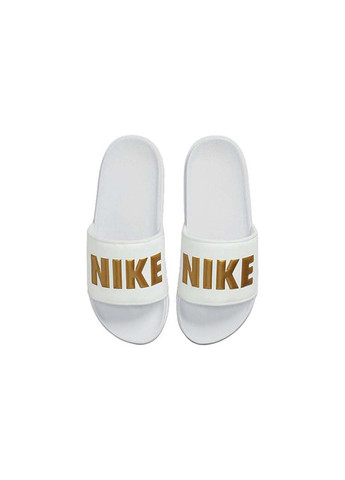 Белые тапочки wmns offcourt slide white metallic gold Nike